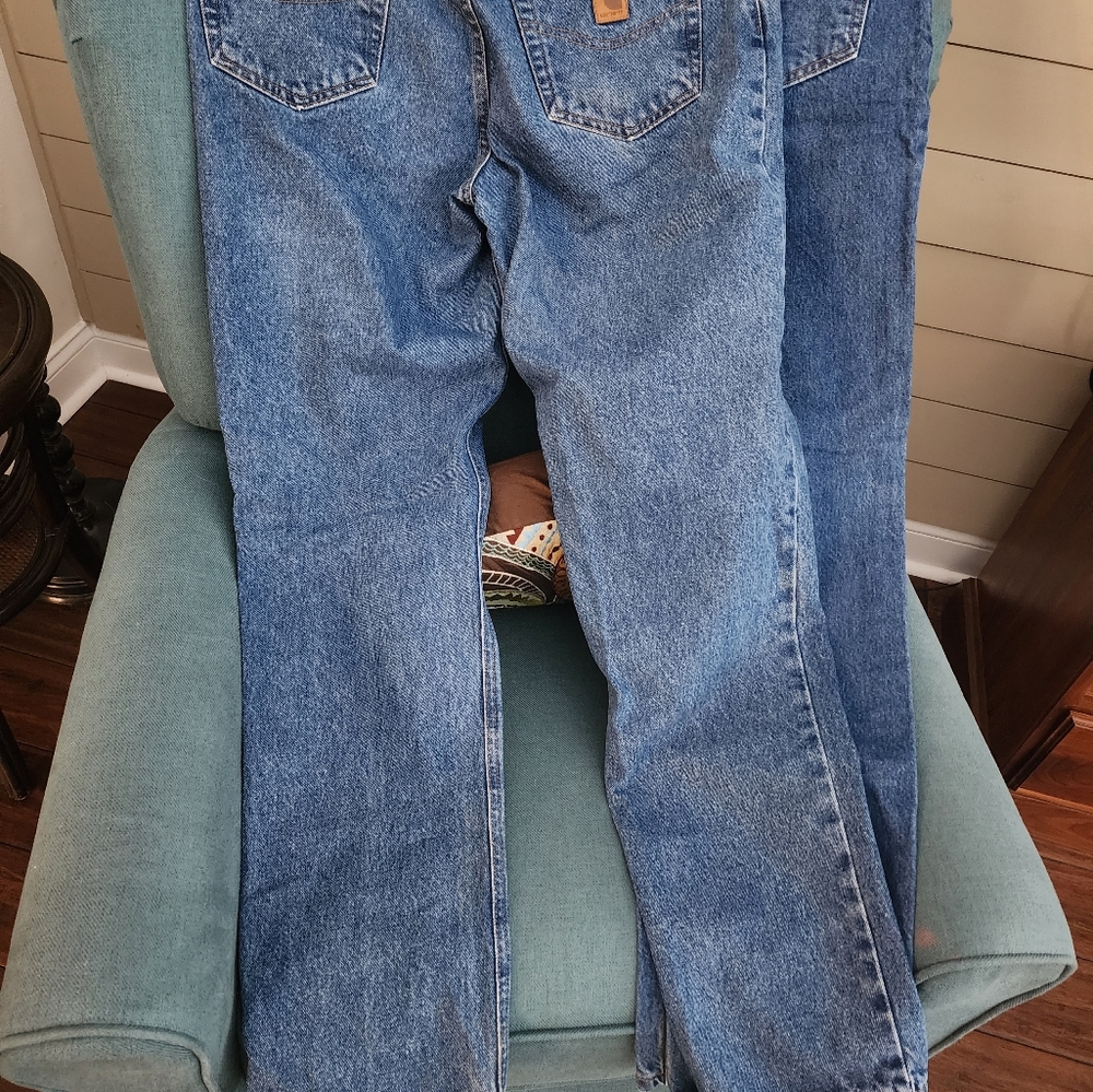 2 pr. Carhartt  36 x 36 Men's Jeans.  Relaxed Fit. 100% Cotton. Tall fit. - Picture 13 of 13